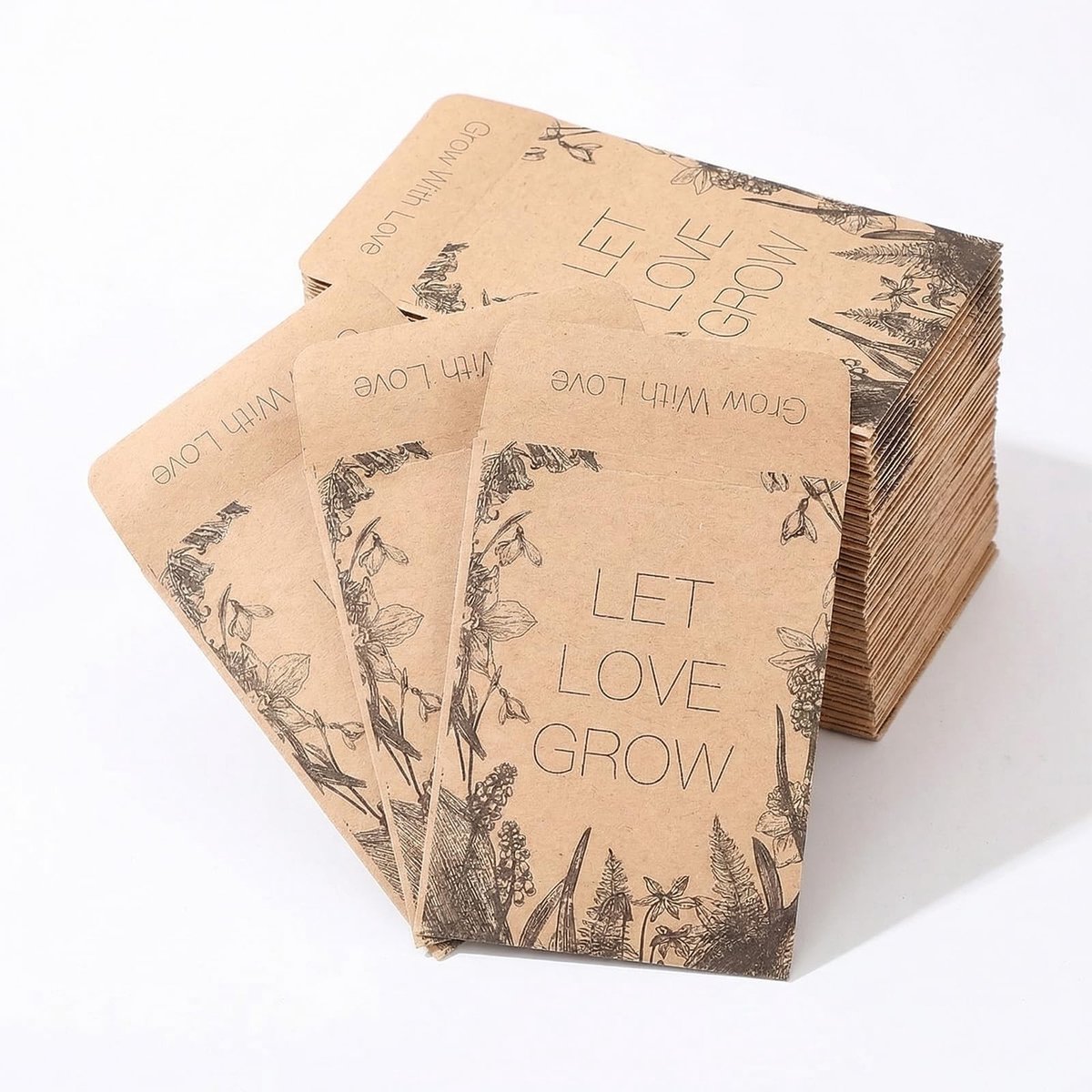 Dailygoods- Zaadzakjes 100 stuks - Ademend Kraftpapier - Zelfklevend - Voor Zaden - Geschikt voor Hobbytuinders - Ruimtebesparend - Zaadenv Envelopes