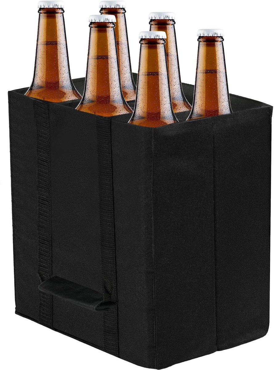 Dailygoods - Bottle Bag voor 6 Flessen tot 1.5 Liter - Herbruikbare Flessentas voor Wijn, Bier, Champagne