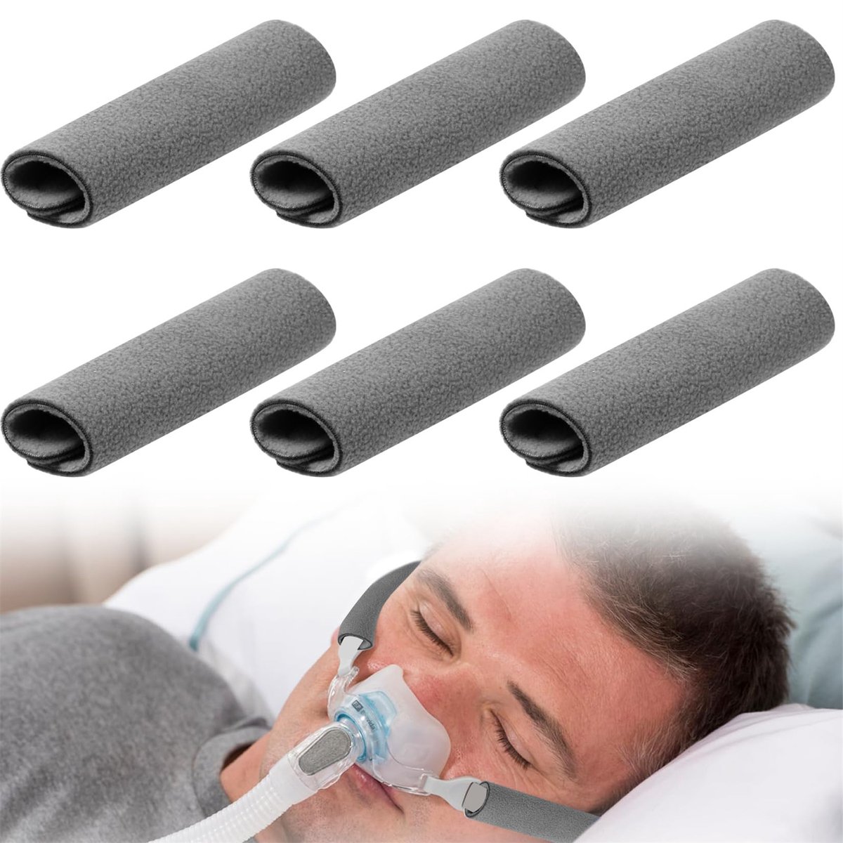 Dailygoods- Gordelhoezen 6 Stuks - CPAP Gezichtspads - Comfort Kussens - Vermindering Druk - Polarfleece Materiaal - Geschikt voor CPAP Maskers