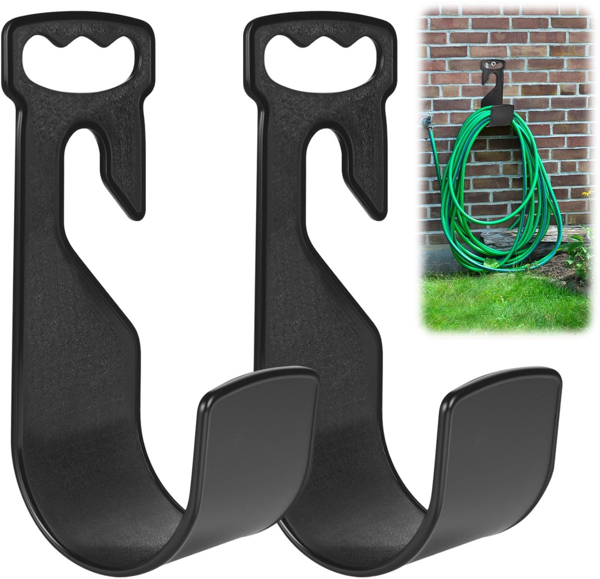 Dailygoods - Tuinslanghouder met Handgreep - Wandmontage Slanghaak Set van 2