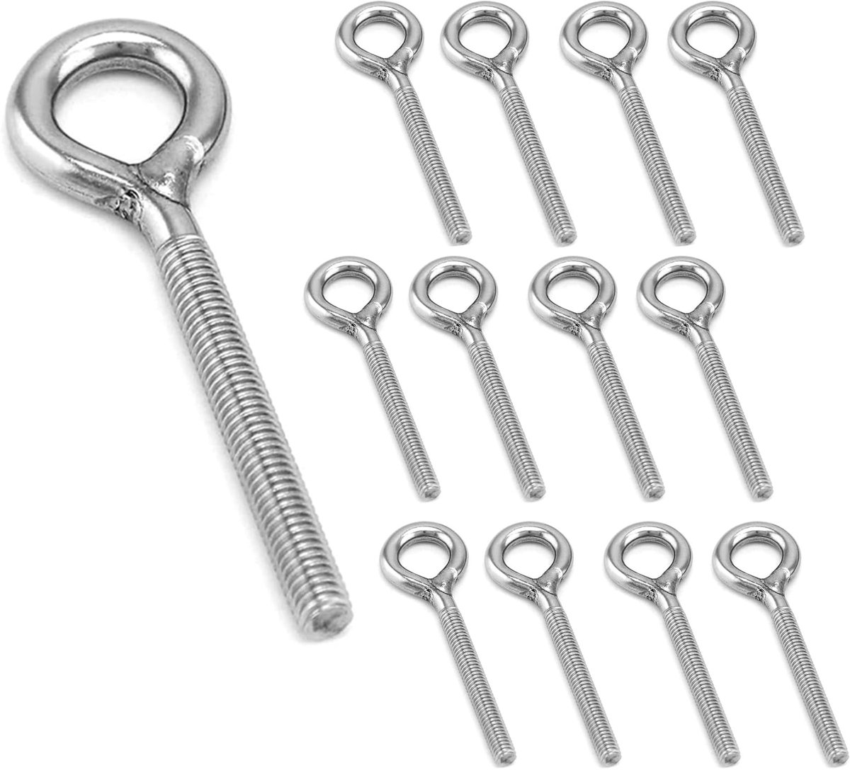 Dailygoods - 12 Stuks Ringbouten - M6 met Moeren