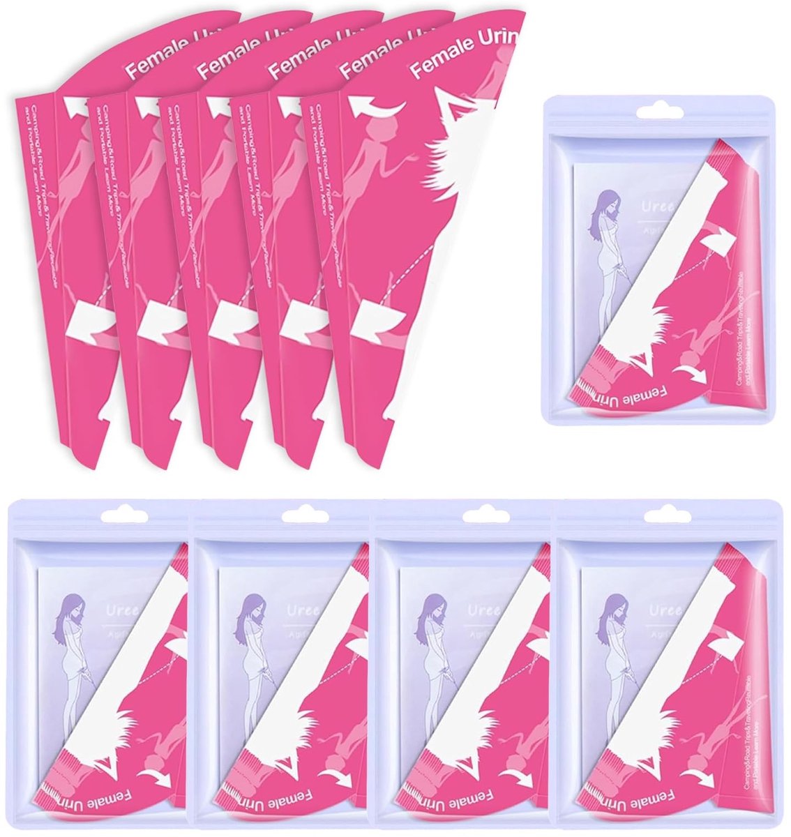 Dailygoods - 50 Stuks Plashulp voor Vrouwen - Draagbare Urinoir voor Buiten en Ziekenhuis