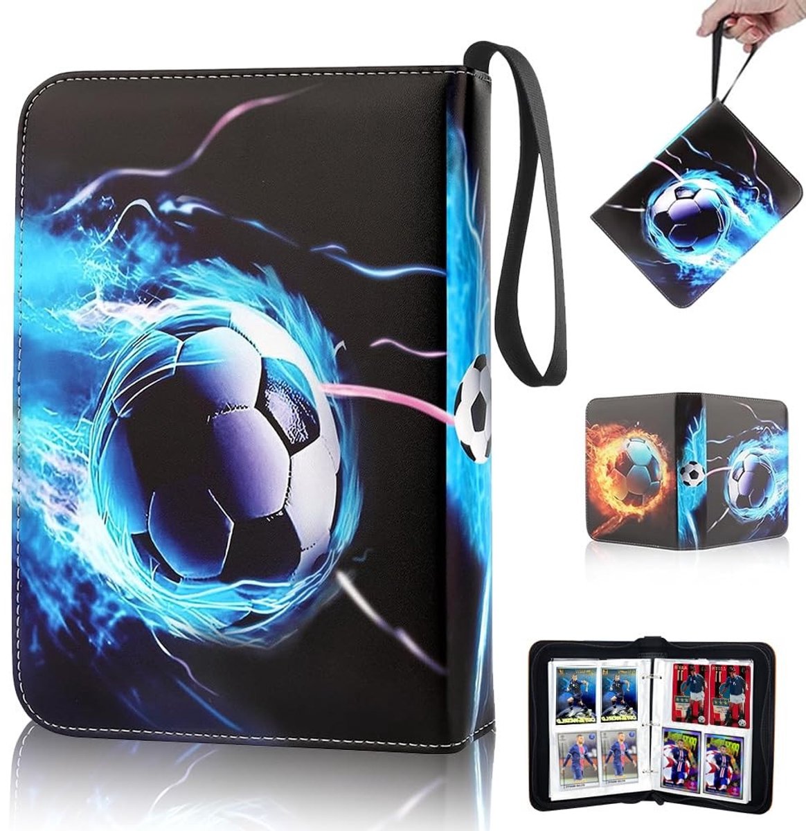 Dailygoods- Voetbalverzamelalbum 50 pagina's - Draagbaar - Capaciteit 400 kaarten - Verzamelkaarten - Album - Map - Kaartenalbum