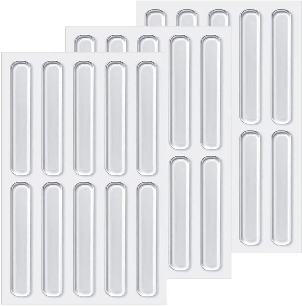 Dailygoods- Antislip Pads - 30 Stuks - Siliconen - Bumperpads - Meubelbescherming - Geluidsreductie - Schokbestendig 63 x 10 x 2 mm - Meubelbeschermers