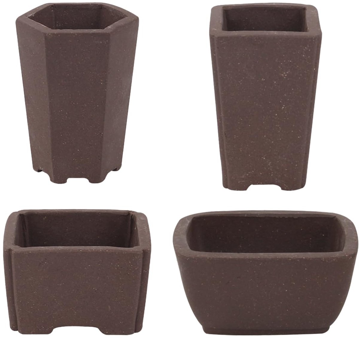 Dailygoods - Set van 6 Ongelakte Mini Bloempotten, 5 cm, Natuurlijke Kleur