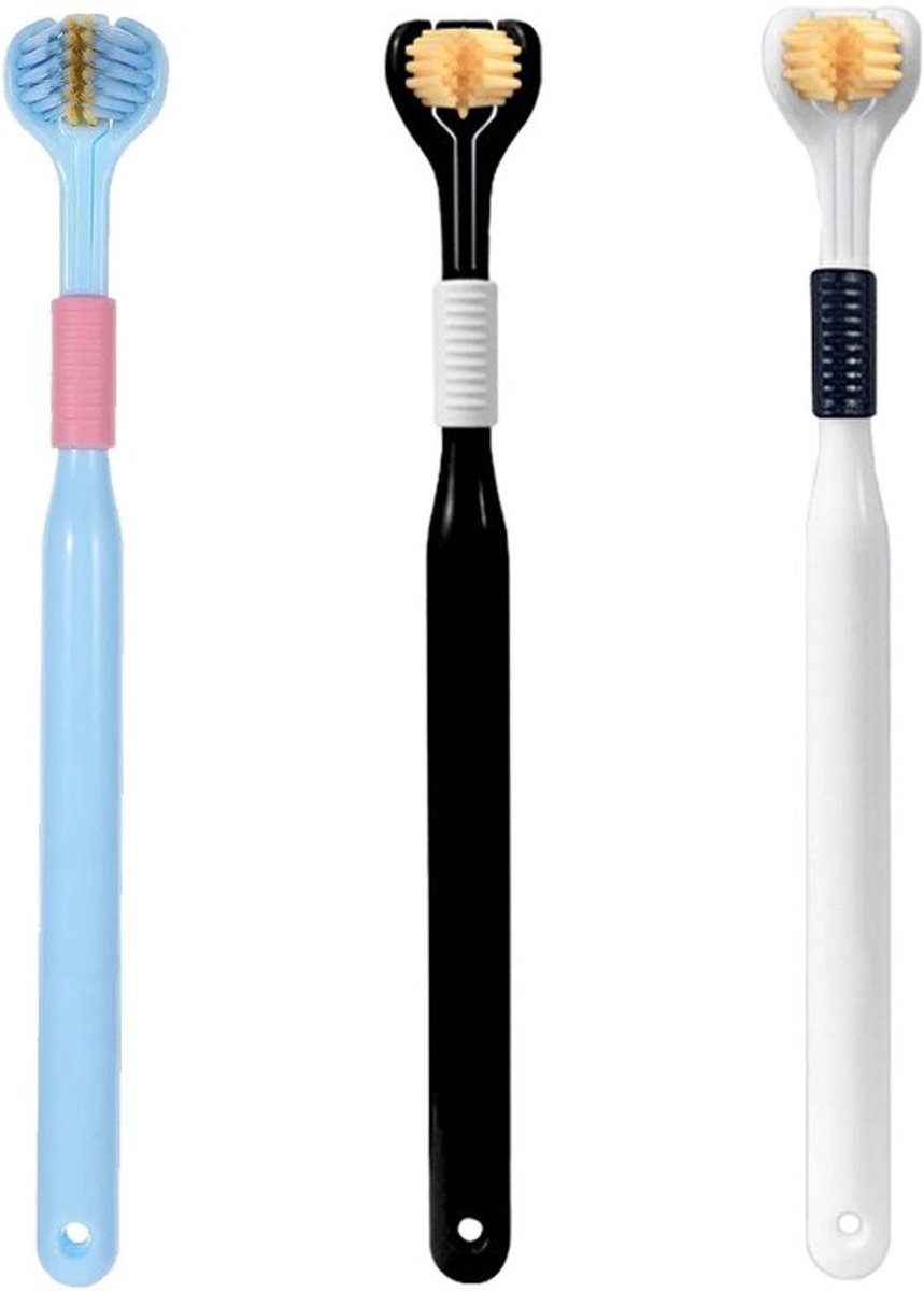 - Tandenborstel Set voor Autisme - 3-Dimensionaal - Zachte Borstels - Tongschraper - 3 Stuks - Verbeter mondhygiëne - Geschikt voor gevoe