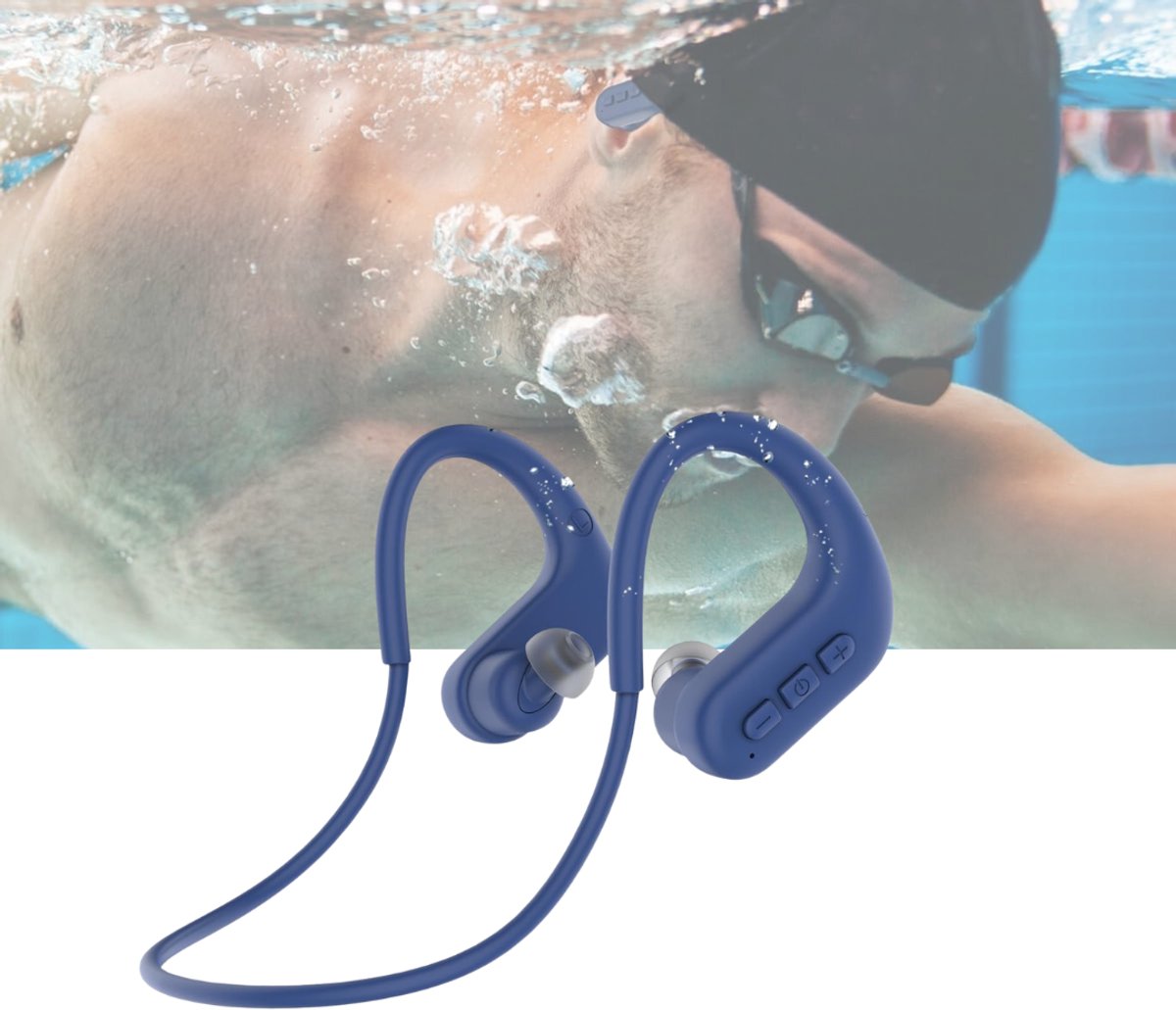 ApexArte® Oordopjes Zwemmen - Onderwater Koptelefoon - Muziek Luisteren -Blauw