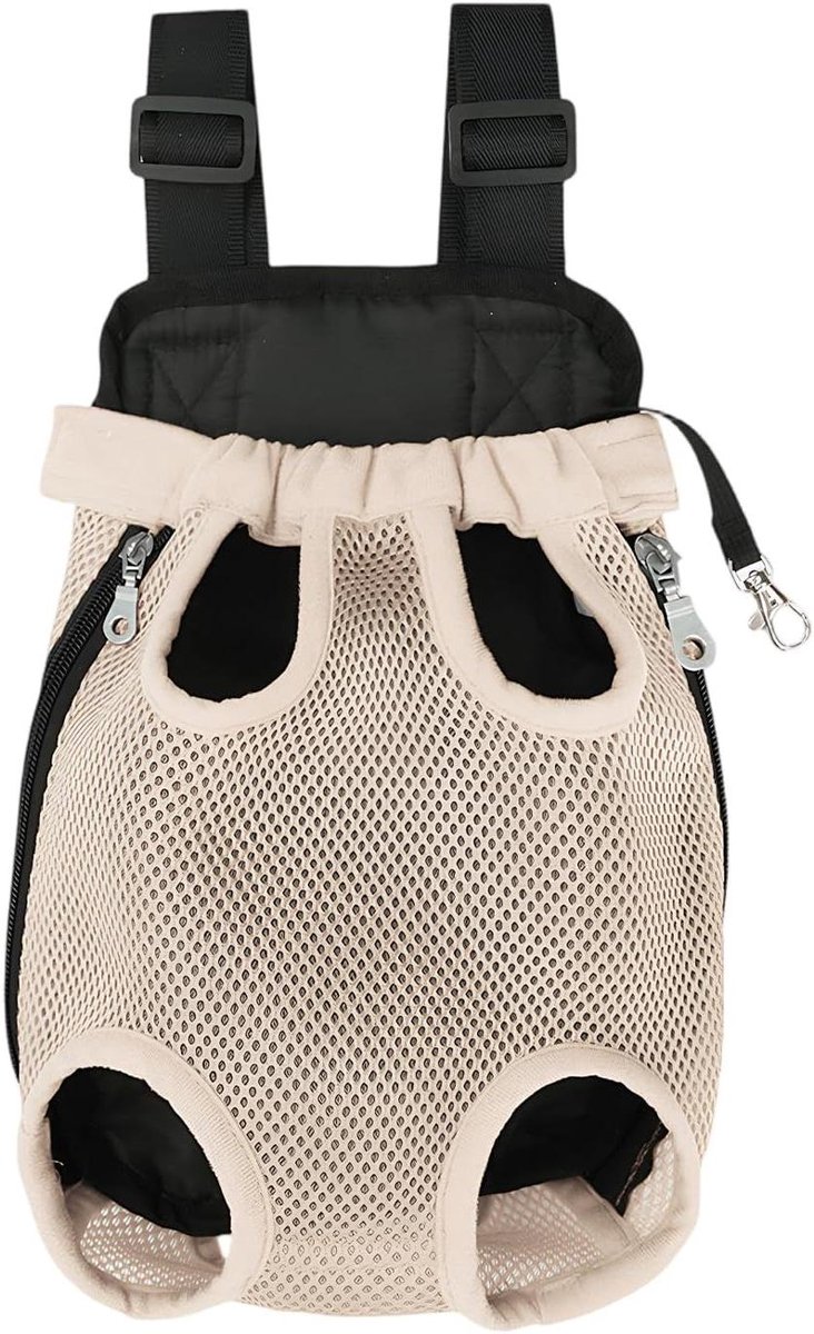 Huisdierrugzak - Hondenrugzak Kattentas - Reizen met Huisdier - Ademend Mesh Materiaal - Tot 8 kg - Beige