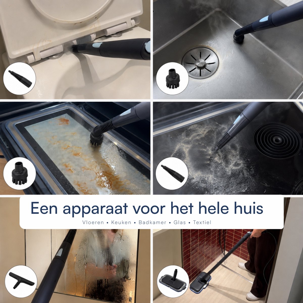 Samako Halo Stoomreiniger 1500W - 40min Stomen thumbnail 4