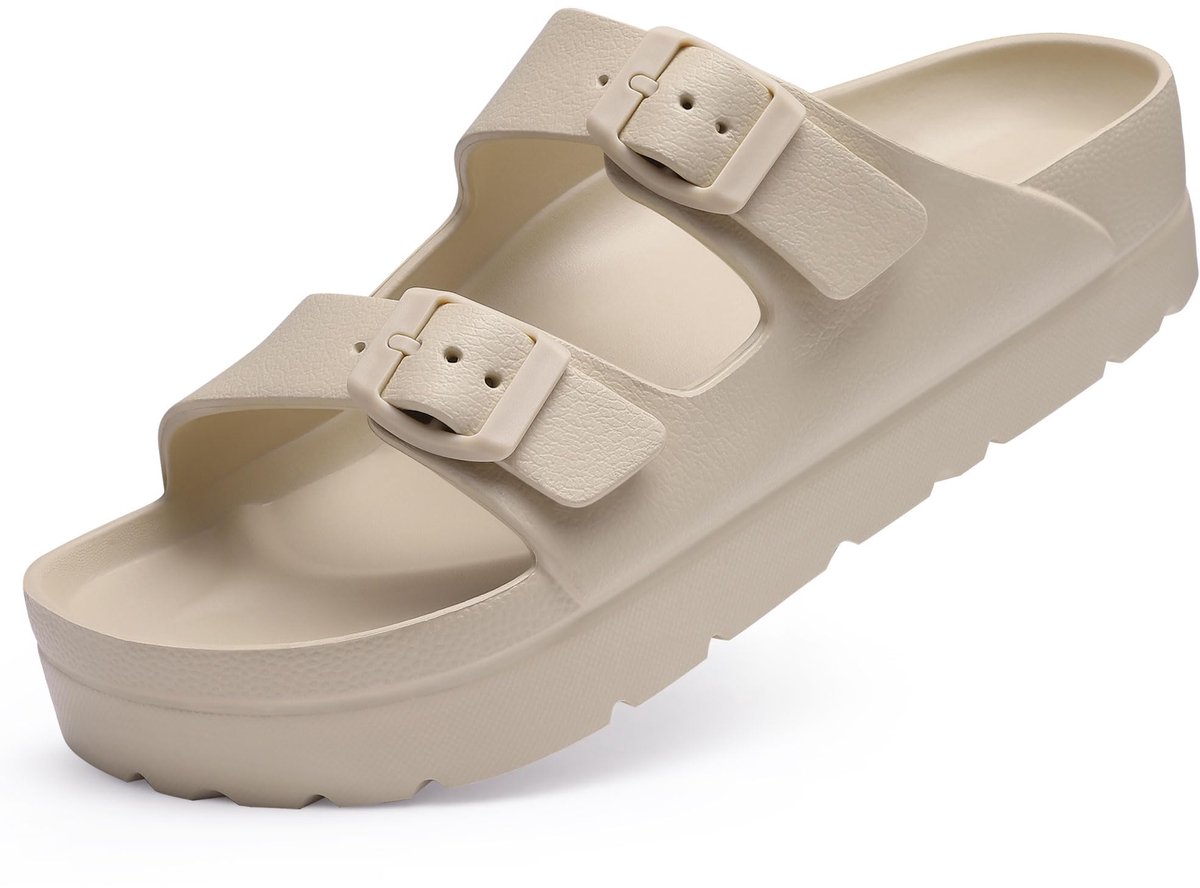 Homaxy - Platform Slippers - Kaki