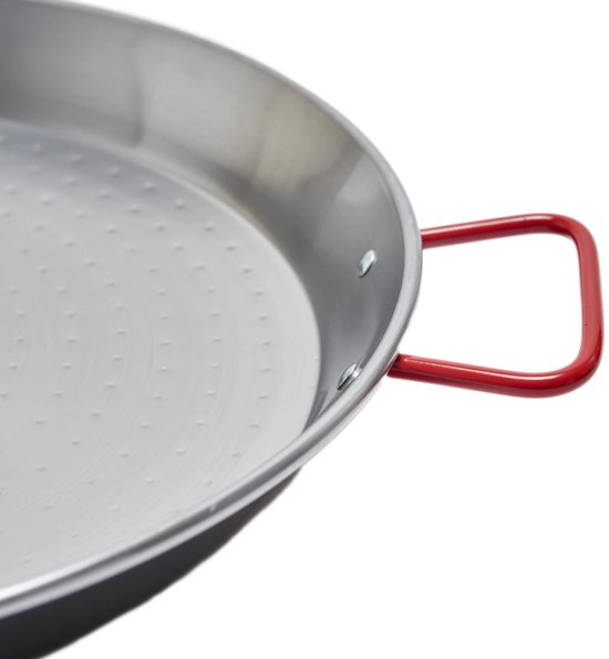 Le Pratique - Garcima voordeelset van 2x Paellapannen (46cm) - 1x Carbonstaal + 1x Geëmailleerd Staal - Geschikt voor 2x 12 personen - Authentieke Paellapannen - Made in Spain — afbeelding 3