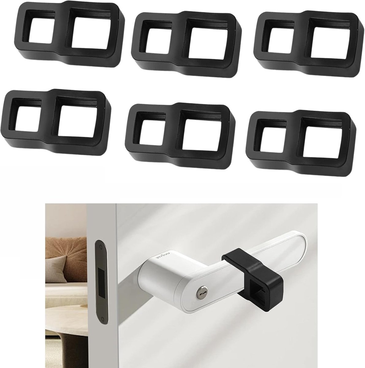 Deurstopper - Zwart - Verpakking van 6 Stuks - Hoogwaardig PVC - Voor Muren en Deuren