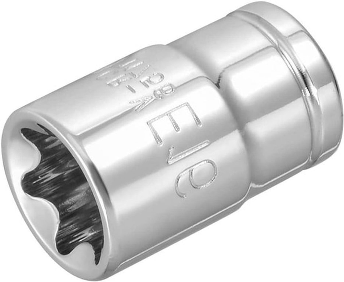 Externe Torx ondiepe socket 3/8 inch E16 - Vierkante aandrijving voor auto mechanische reparatie - CR-V staal - Metrische maten