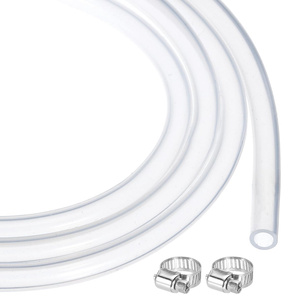 Flexibele Silikonslang 3,3ft (6,4mm ID, 9,5mm OD) met 2 klemmen