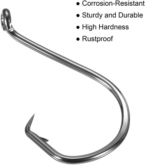 Drillinghaken 6/0# - 10 stuks - Offset-haken van koolstofstaal voor zoet- en zoutwater — afbeelding 5