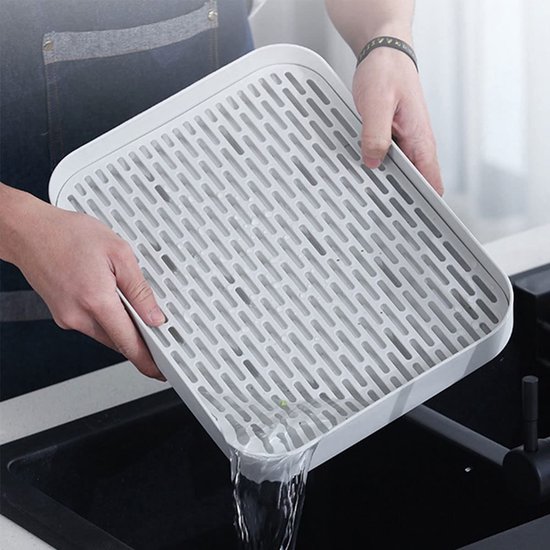 Afspoelbak met afvoergitter en bestekhouder 31 x 17 cm — afbeelding 3