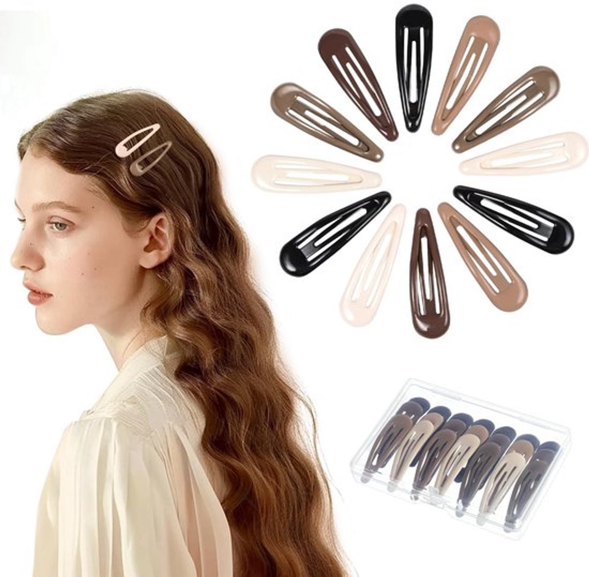 Metalen Haarspelden 5 cm - Set van 30 Stuks in 5 Kleuren - Haaraccessoires voor Vrouwen en Meisjes .
