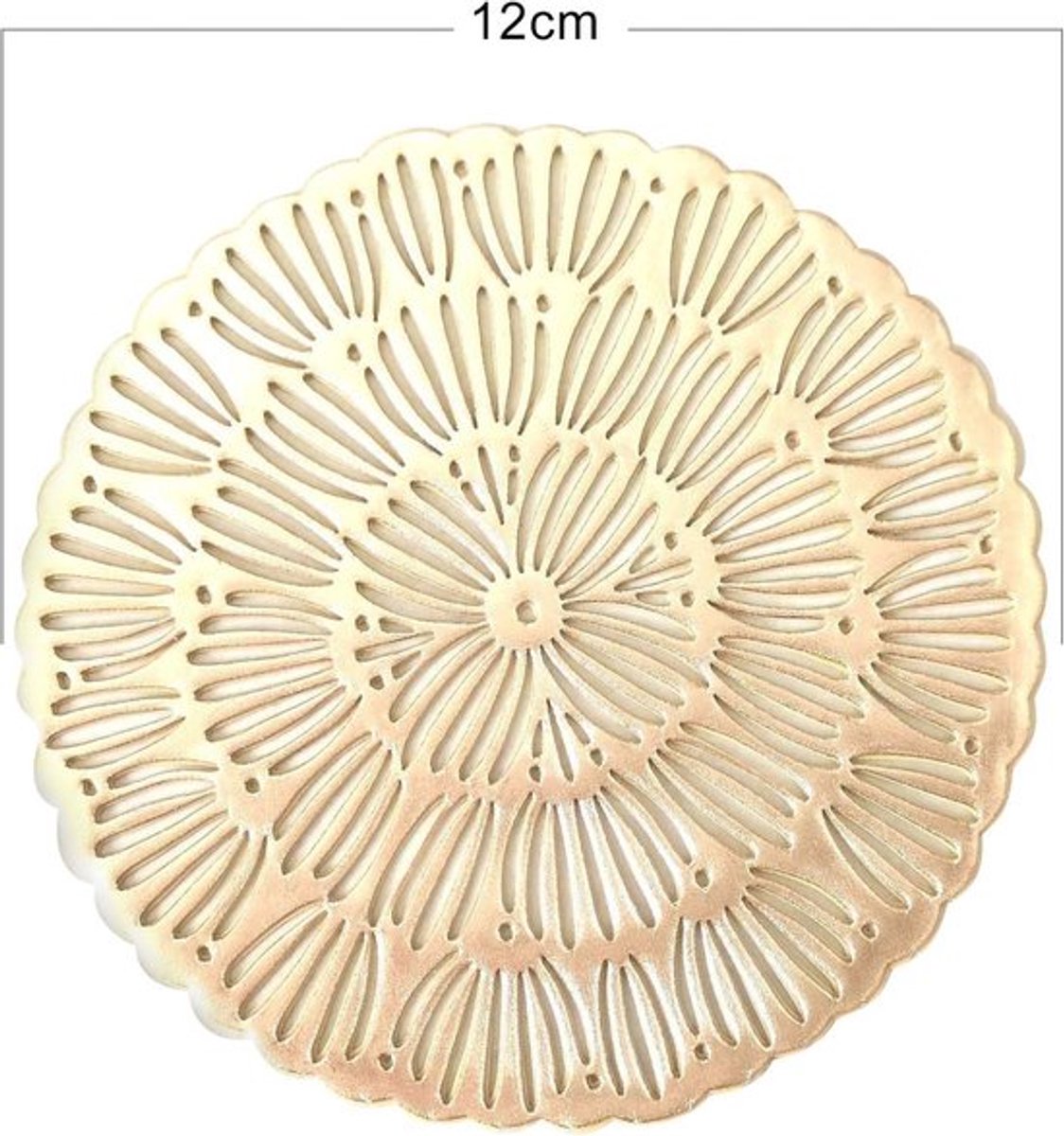 Gouden Onderzetters - Antislip - 12 Stuks - Ronde - Metallic