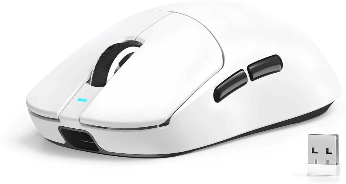 Lìon® Gamingmuis - Gaming Muis - Draadloze Gaming Muis - Computermuis - Wit - 13cm x 6cm x 4cm
