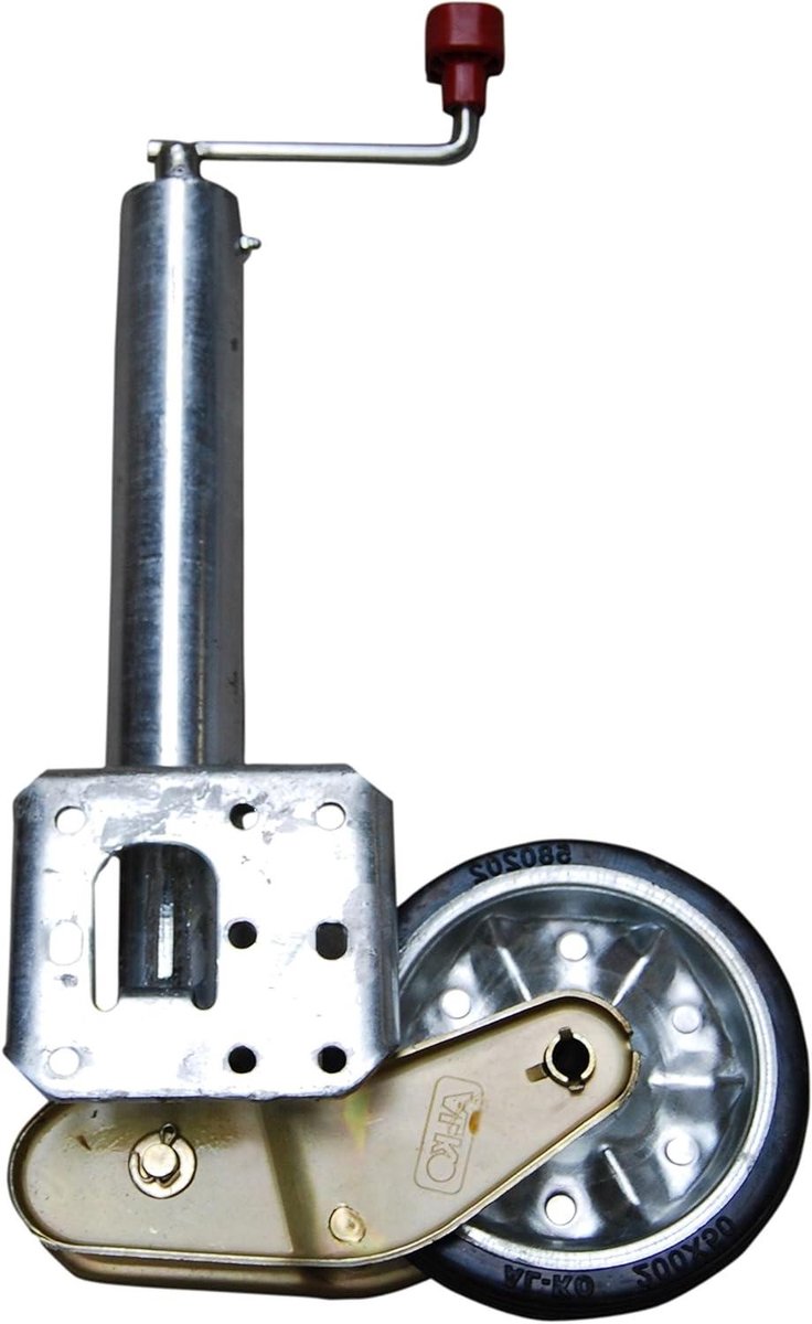 Steunwiel Aanhanger - Ondersteuningswiel Caravan - Aanhanger Stabiliseren - Max 500 kg Draagvermogen - Ø 60 mm - Zilver verzinkt