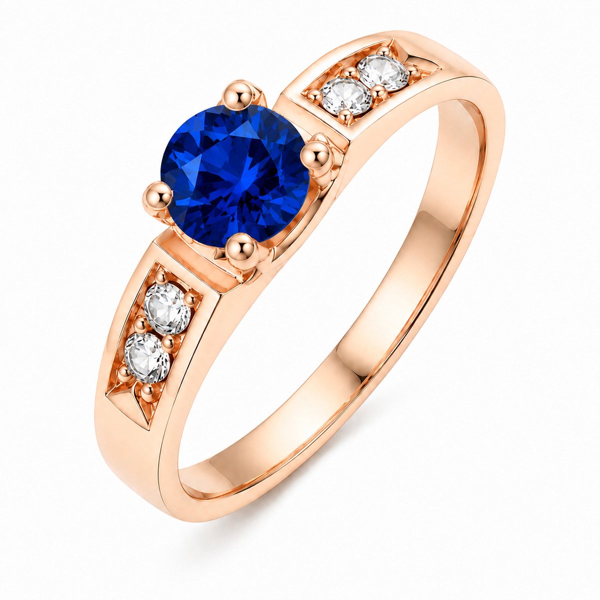 LGT JWLS - Dames ring - Rosé|Blauw|Wit Metaal - Zirkonia