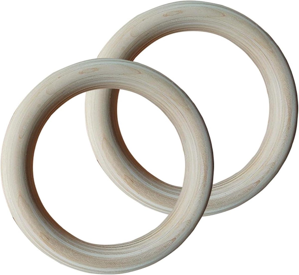 Gymnastiekringen Hout - Trainingsgrepen Set - Kracht Training - Hoge Tractie - 19 cm - Houtkleur