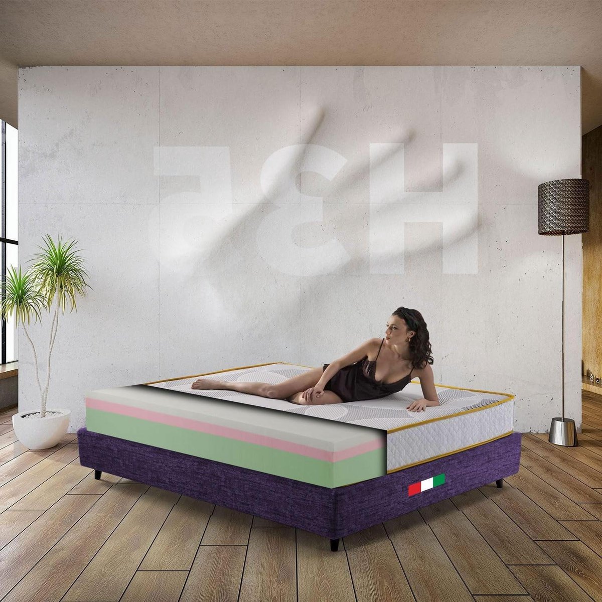 Traagschuim Matras - Eenpersoons Matras - Comfortabel Slapen - 7 Zones Ondersteuning - 95 x 190 cm - Wit
