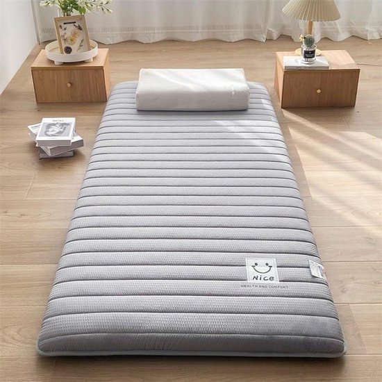 Japanse Futon Matras - Opvouwbaar Kampeermatras Vloerbed - Comfortabel Slapen - Ademend en Stevig - 80x190 cm - Grijs — afbeelding 2