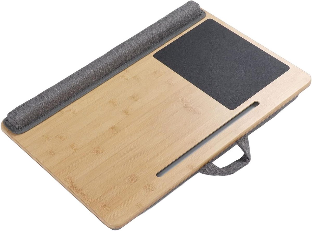 Schootbureau Bamboe - Laptoptafel Bed - Thuiswerken Comfortabel - Ergonomische Hoek - 55x36 cm - Niet gespecificeerd