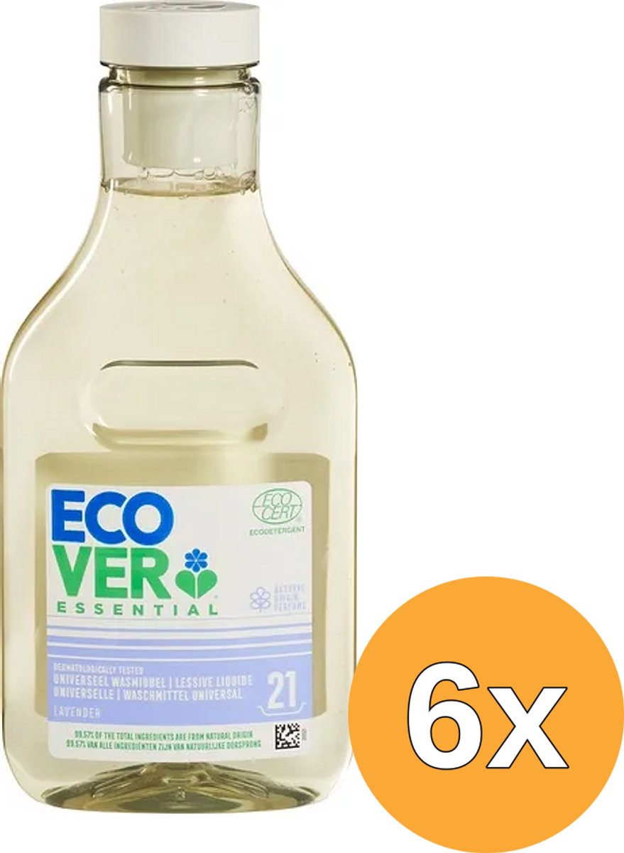 6x Ecover Wasmiddel Essential Uni (750 ml)