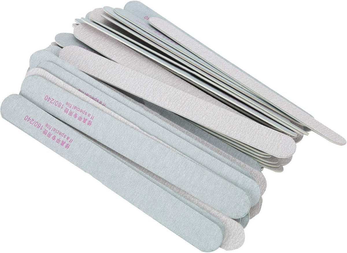 Professionele Vijlenset 50 Stuks, Dubbelzijdige Wasbare Nagelbuffers met 180/240 Grit voor Manicure en Pedicure Thuis of in de Salon