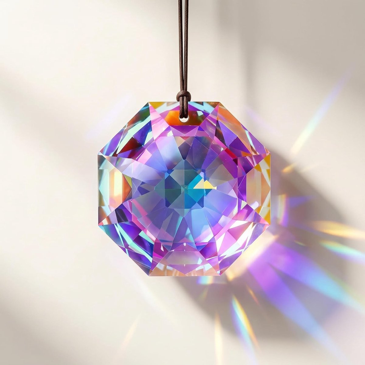 Grote 76mm Raamprisma van Kristalglas | Suncatchers, Prismatische Kristallen Hangers, Regenboog Effect, Decoratieve Raamdecoratie, Lichtreflectie en Kleurenspel