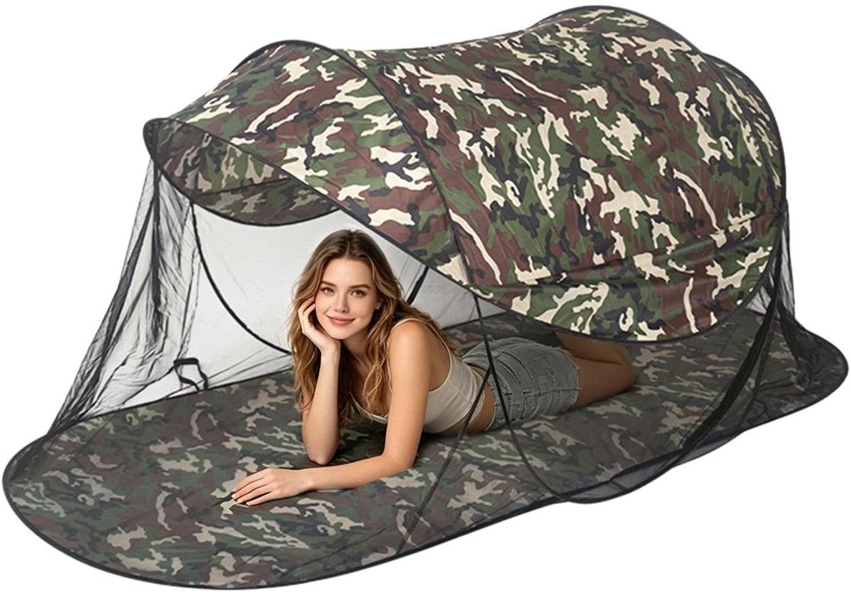 Kampeertent - Pop-up Tent Reistent - Bescherming tegen zon - Direct opzetbaar - 220 x 107 x 95 cm