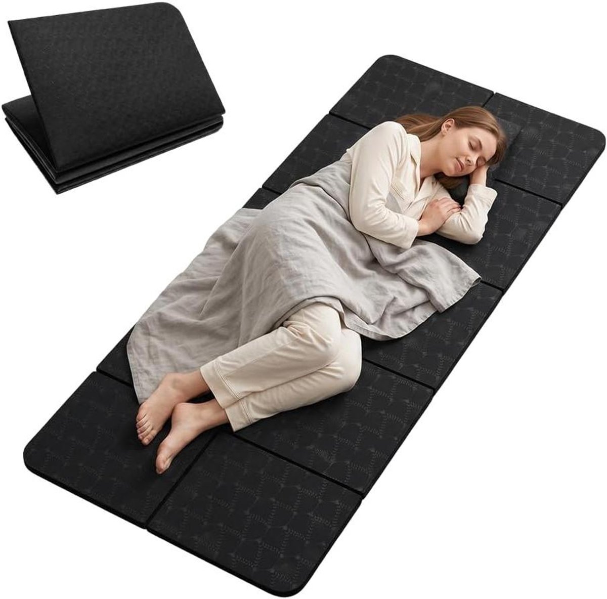 Vloerbeschermingsmat Fitness - Onderlegger Apparaten - Training Thuis - Schokabsorberend Geluiddempend - 183 x 61 cm - Zwart