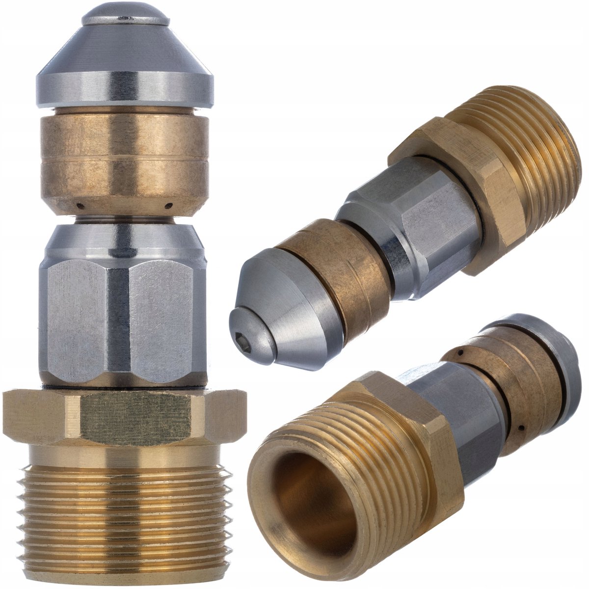 Rosfix Spuitmond Draaibare 045 - 3 Achterstralen voor Riolering - Aansluiting M22×1,5, 350 bar, Pen