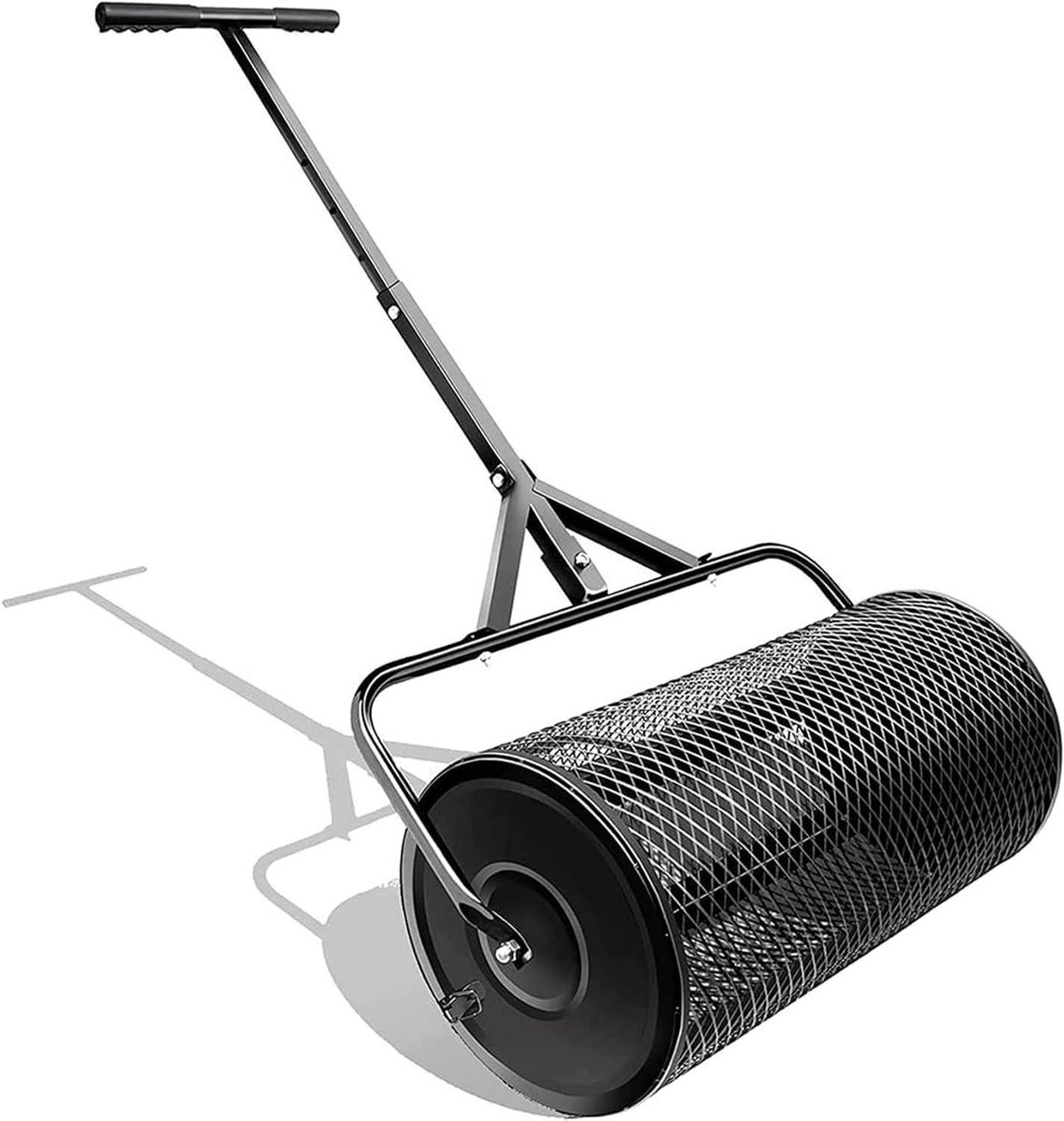 Compoststrooier - Meststrooier Tuin - Gazon Onderhoud - Gelijkmatige Verdeling - 68 cm Rol - Zwart