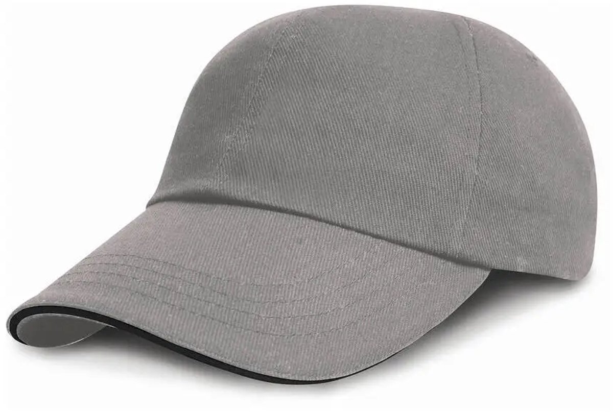 Result Heavy Brushed Cotton Cap RH24P - grey/black - One size