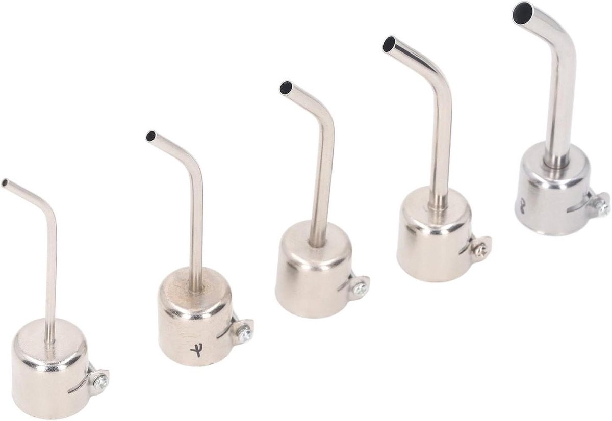 Heteluchtpistool Mondstukken - Lassen Mondstukken - Precisiewerk - Aluminium Legering - 5 Stuks - Zilver