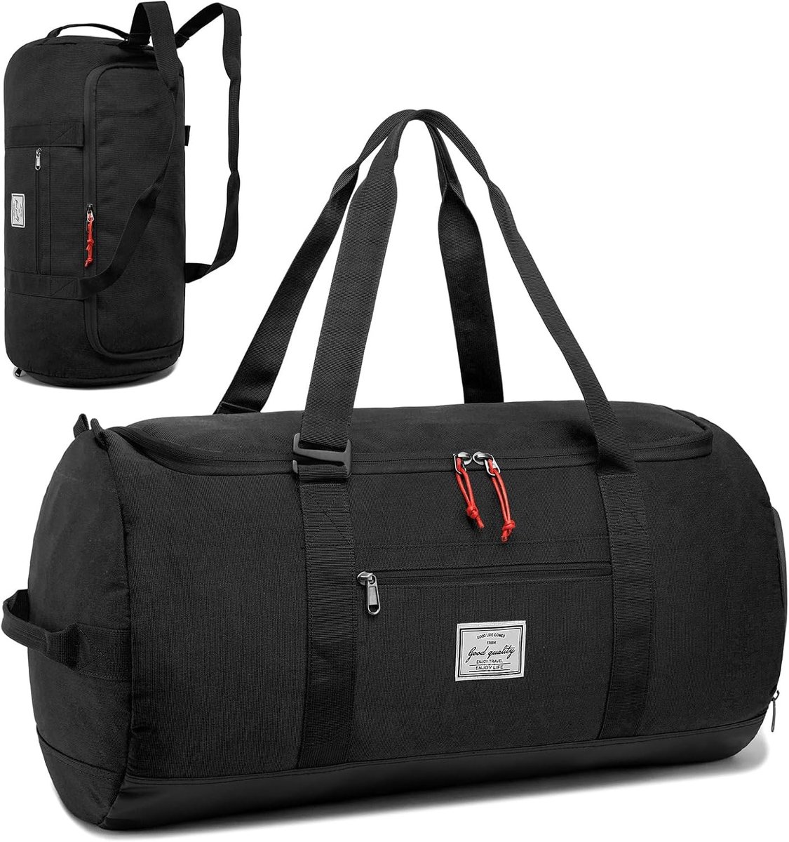 Grote 60L Sporttas voor Reizen, Gym en Fitness voor Mannen en Vrouwen - Ideaal voor Buitenactiviteiten, Zwart