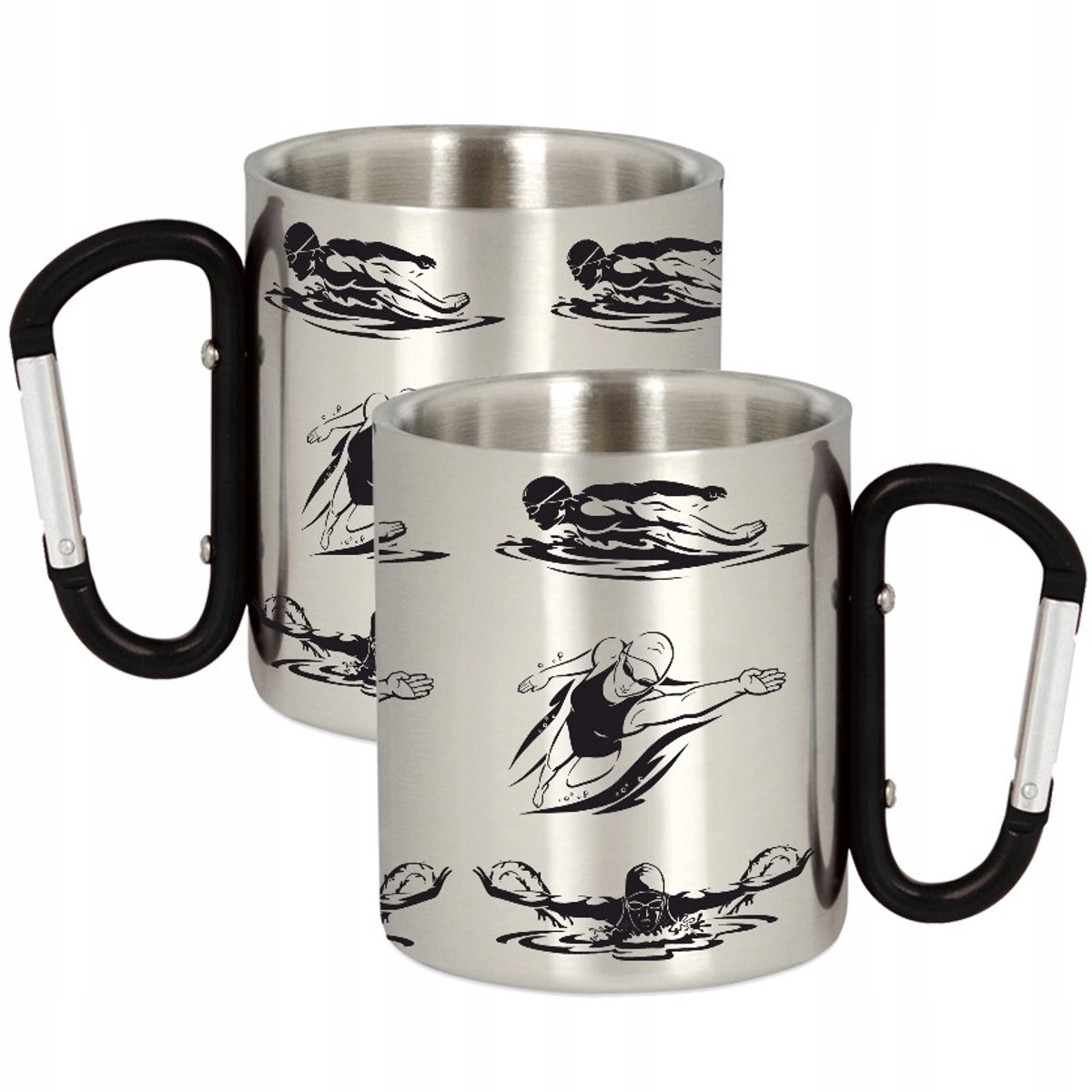 Merkloze Metalen Mok met Karabijnhaak - 300ml