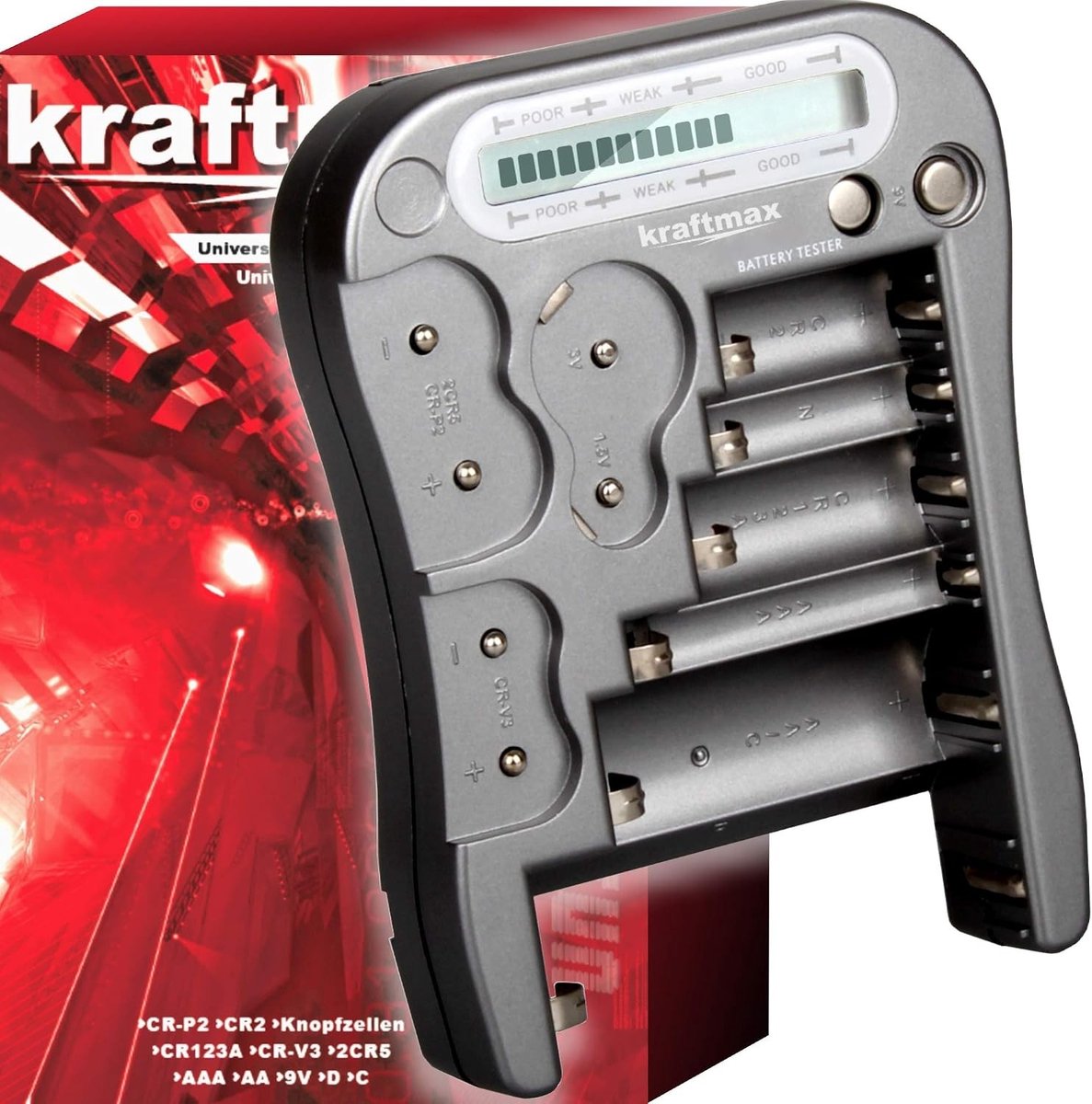 Batterijtester - Universeel - Batterietester V2 - Met LCD-scherm en knoopceltest - Voor huishoudelijk gebruik