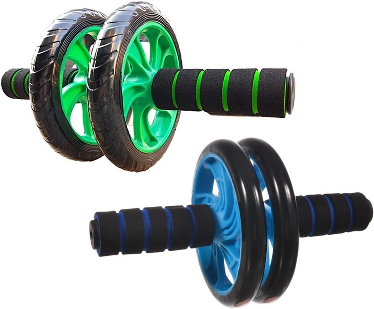 Buikspierroller Dubbelwiel - Fitness Wiel - Buikspieren Trainen - Stabiele Constructie - 100 kg Belasting - Zwart