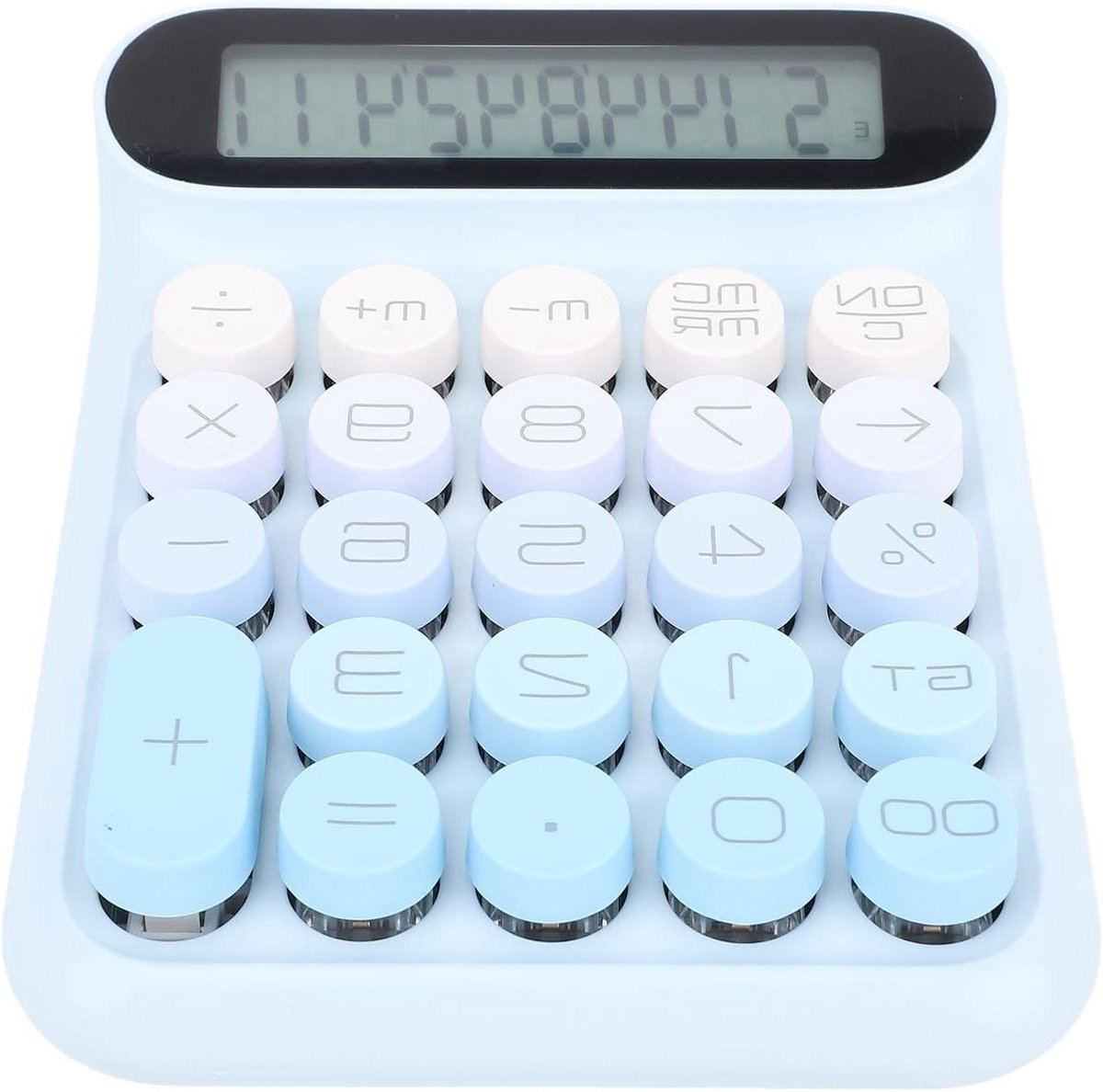 Mechanische Rekenmachine - Desktop Calculator - Kantoorwerk - Mechanische Blauwe Schakelaars - 24 Toetsen - Wit