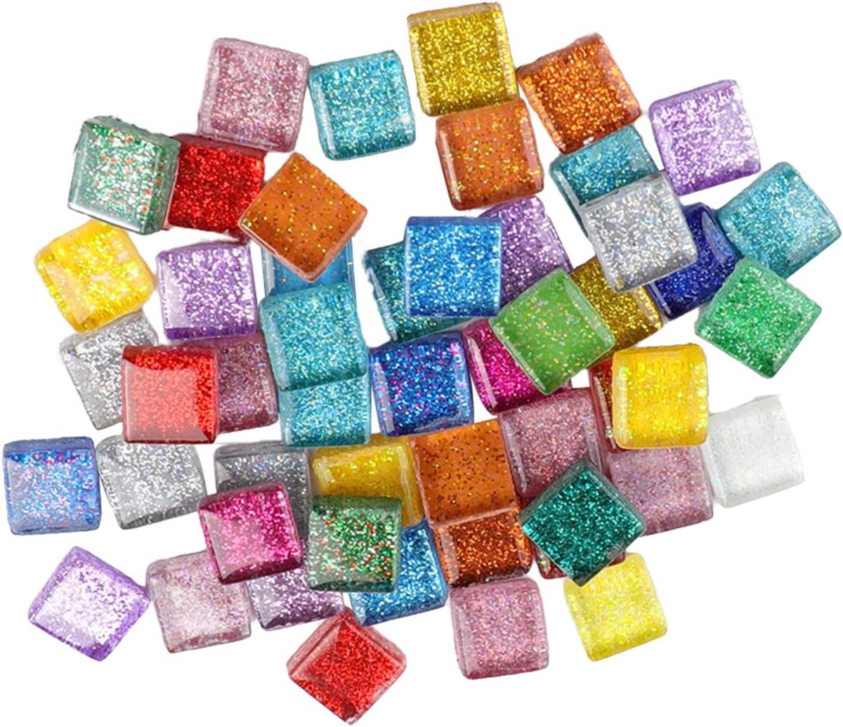 Gekleurde Glasmozaïektegels - Veelkleurig - 1 x 1 cm - Glanzende Kristallen Mozaïekstenen - Voor Kunsthandwerk en Woondecoratie