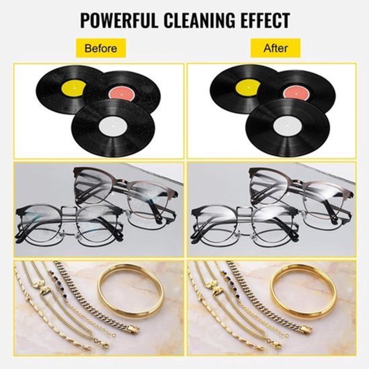 Ultrasoonreiniger - Wasmachine - Ultra Sonic Cleaner - 180W 6L met knop- Ultrasoonreiniger Bril - met droogrek