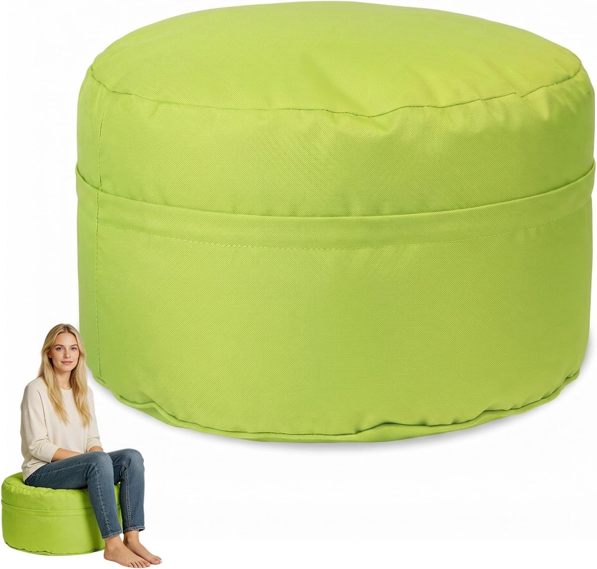 Beanbag large - Groen - 30 x 45 cm - Polyester Zitzakhoes Zonder Vulling - Voor Binnen en Buiten