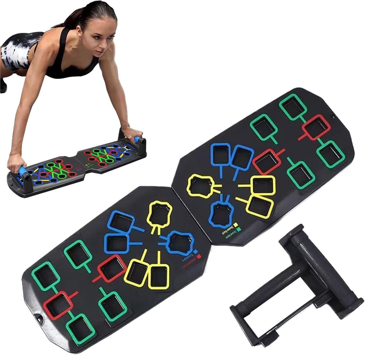 Push-up Board - Krachtstation Borst - Bovenlichaam Trainen - Kleurgecodeerde Zones - 33 x 21 x 10 cm - Niet gespecificeerd
