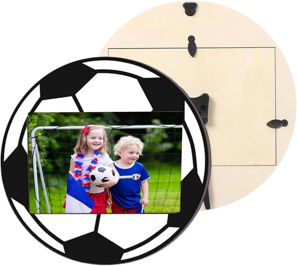 Fotolijst - Zwart-Wit - 20 cm - Houten Voetbaldesign - Voor Fans en Spelers