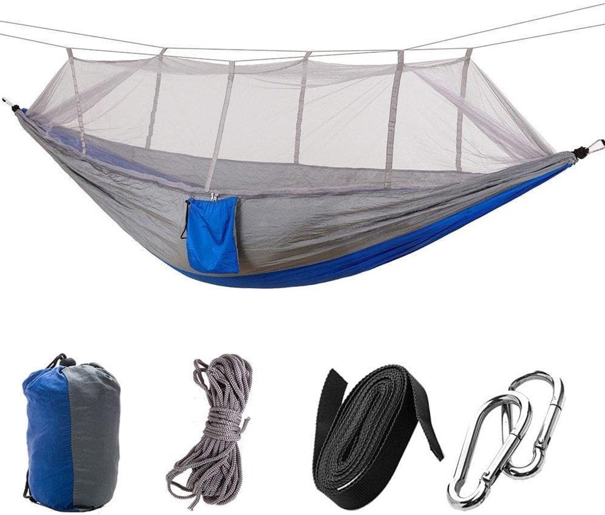 Camping Hangmat - Reishangmat Buiten - Ontspannen in de Natuur - Met Geïntegreerd Net - 260 x 140 cm