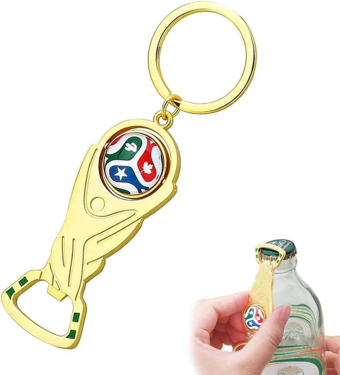 Flesopener Design - Bieropener Flesopener - Voetbalfeesten - Exclusief S-Motief - Compact Formaat - Geel